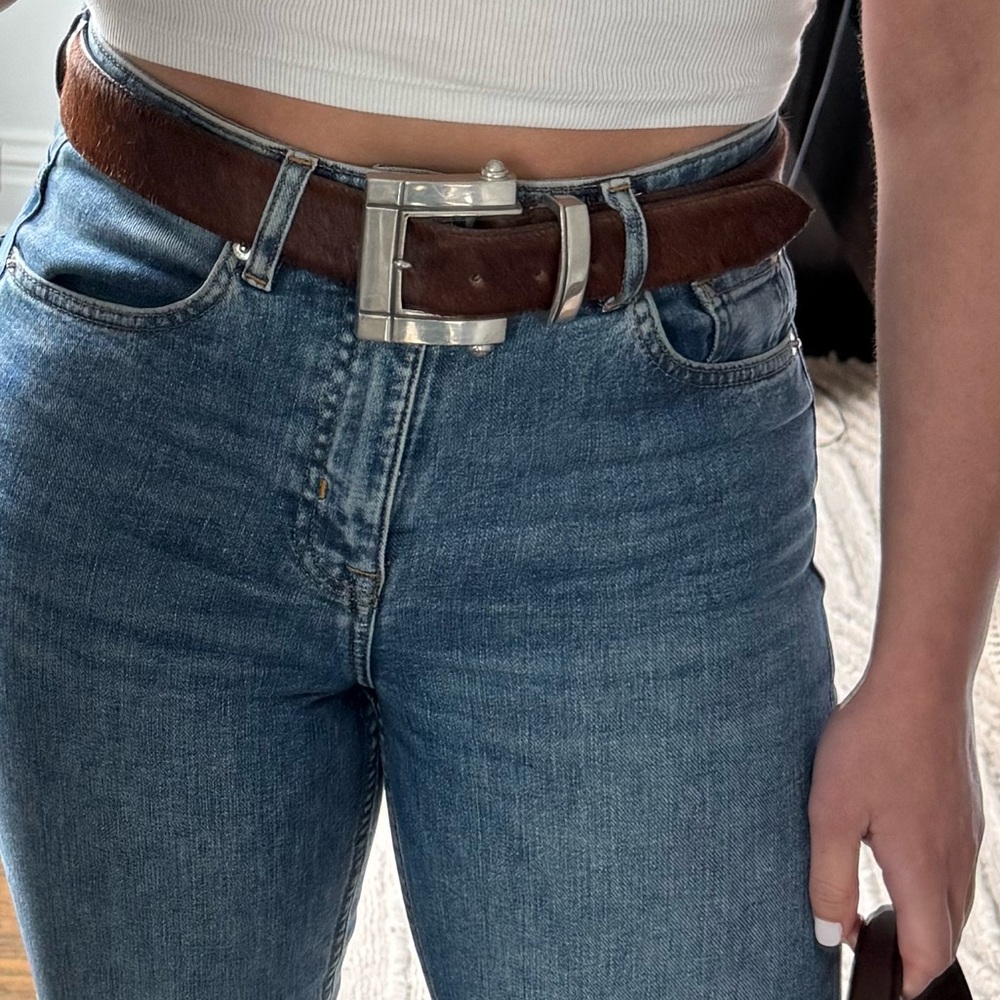 Ben Amun by Issac Manevitz Vintage Western Leather Calf Hair Belt